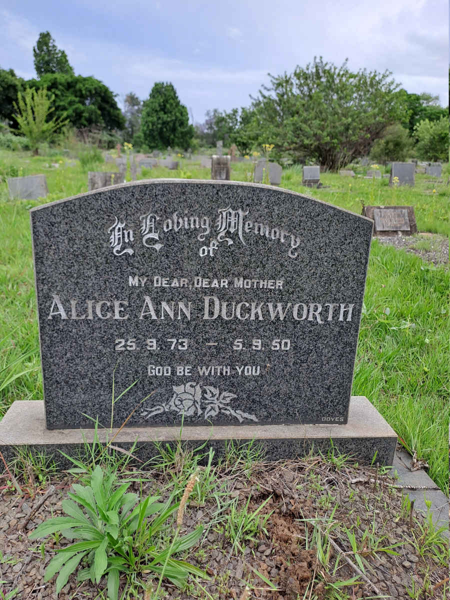 DUCKWORTH Alice Ann 1873-1950