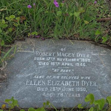 DYER Robert Macey 1869-1946 & Ellen Elizabeth -1950