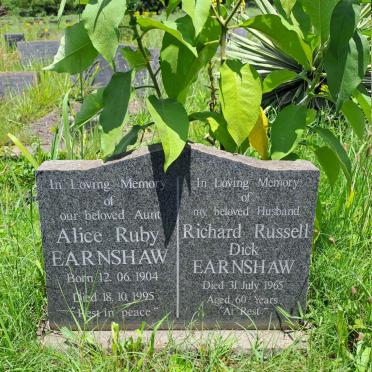 EARNSHAW Richard Russell Dick -1965 & Alice Ruby 1904-1995