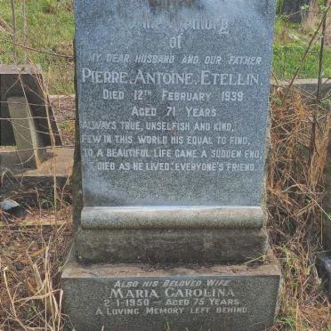 ETELLIN Pierre Antoine -1939 & Maria Carolina -1950
