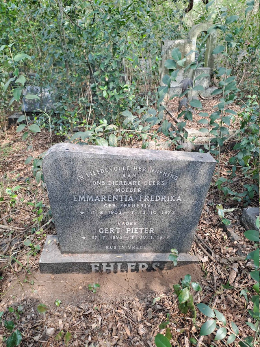 EHLERS Gert Pieter 1895-1977 & Emmarentia Fredrika FERRERIA 1903-1973