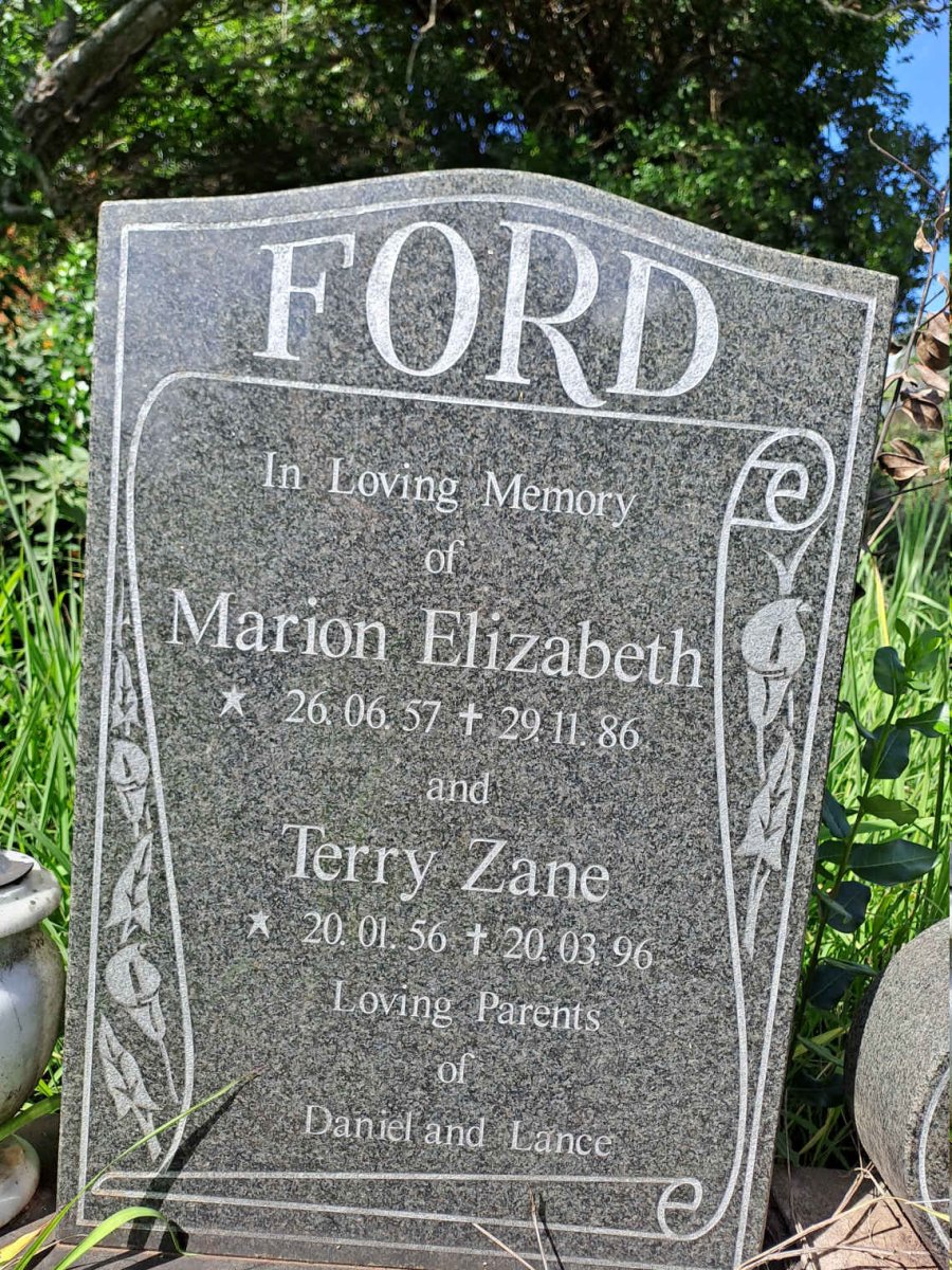 FORD Terry Zane 1956-1996 & Marion Elizabeth 1957-1986