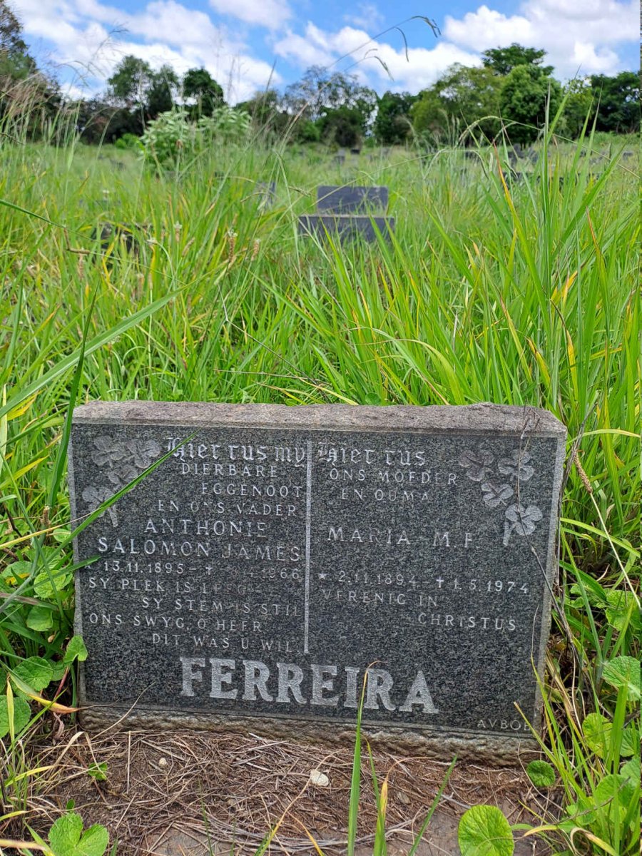 FERREIRA Anthonie Salomon James 1895-1966 & Maria M.F. 1894-1974