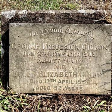 GIBBON George Frederick -1945 & Ellen Elizabeth -1980