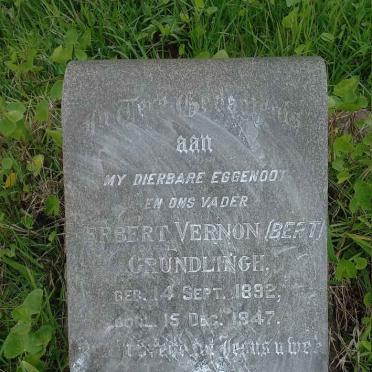 GRUNDLINGH Herbert Vernon 1892-1947