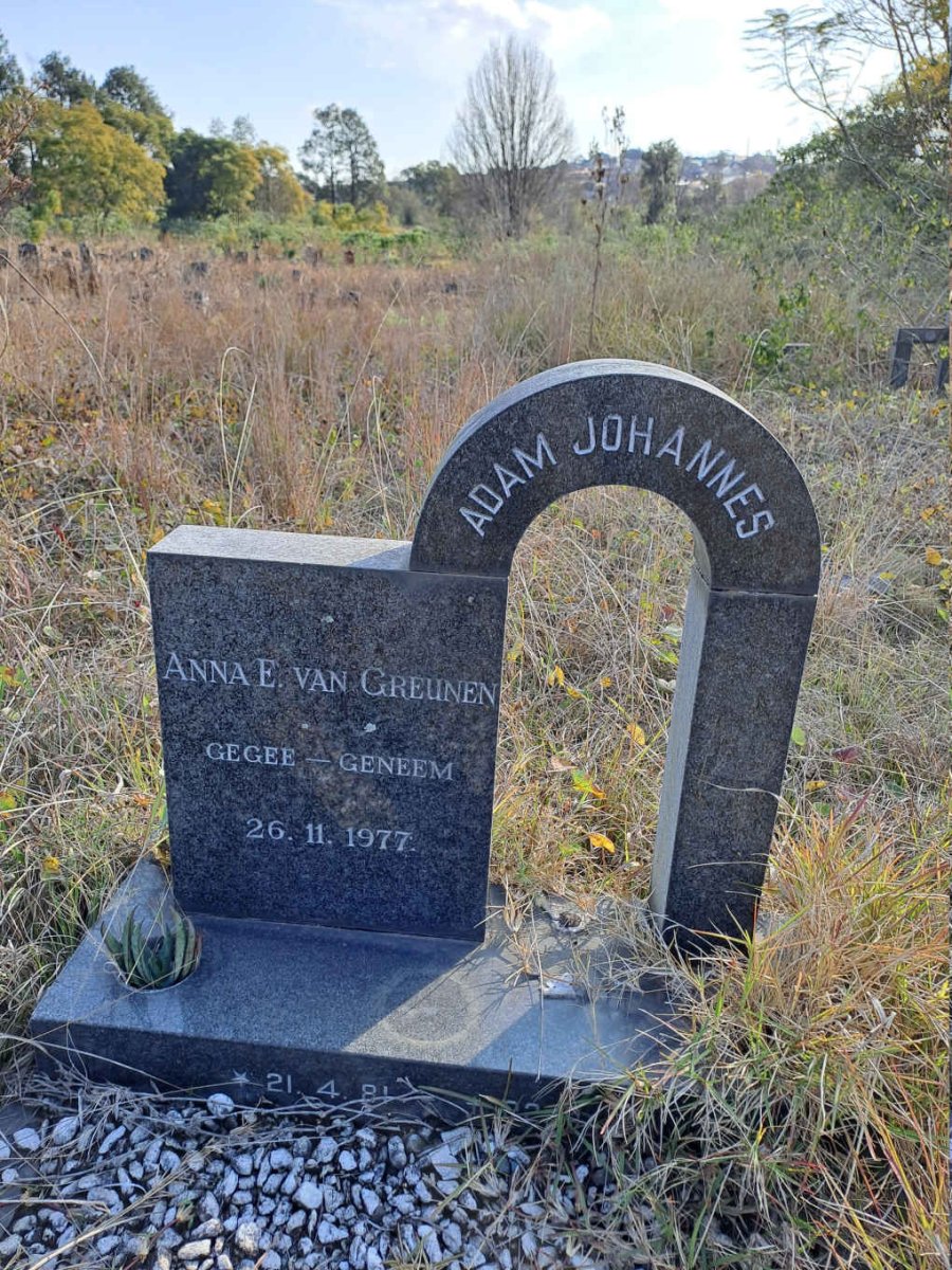 GREUNEN Anna E., van 1977-1977 :: GREUNEN Adam Johannes, van 1981-?