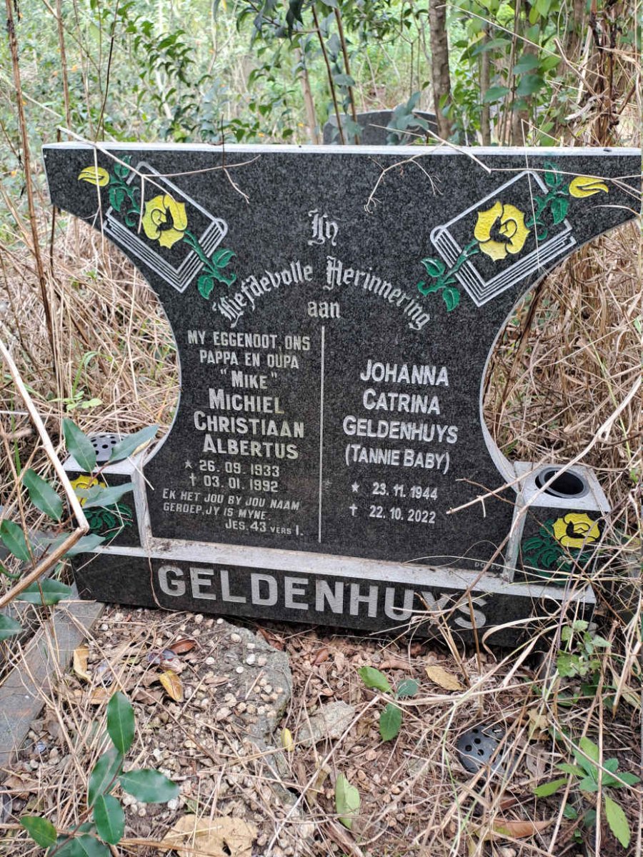 GELDENHUYS Michiel Christiaan Albertus 1933-1992 & Johanna Catrina 1944-2022