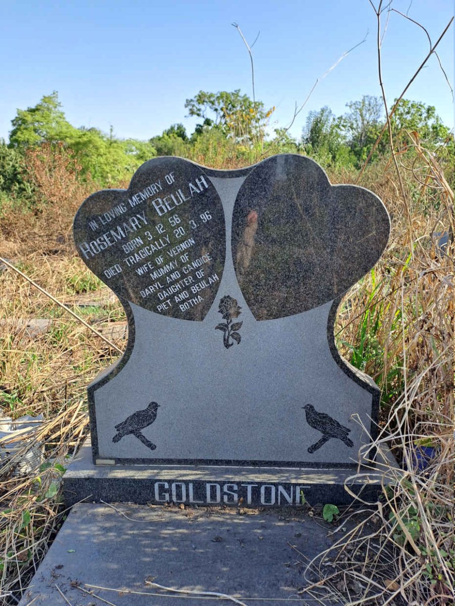 GOLDSTONE Rosemary Beulah nee BOTHA 1956-1996