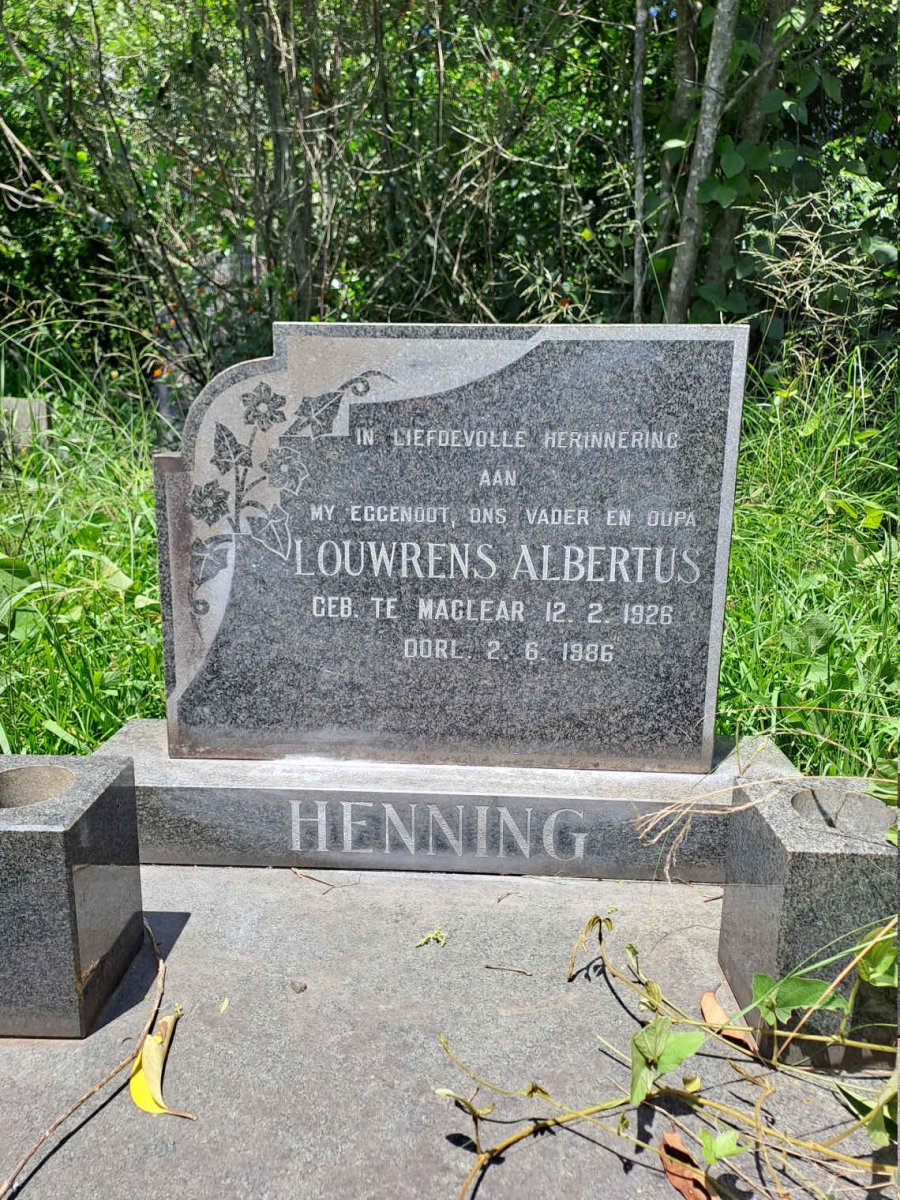 HENNING Louwrens Albertus  1926-1986
