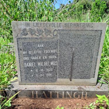 HATTINGH Daniel Wilhelmus 1922-1991