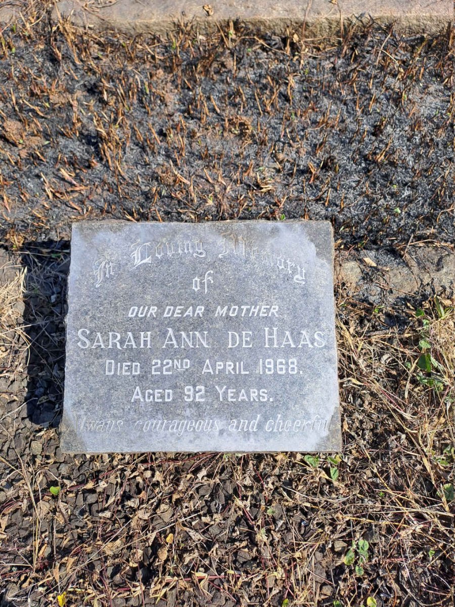 HAAS Sarah Ann, de -1968