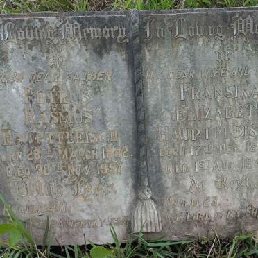 HAUPTFLEISCH Petrus Rasmus 1882-1957 & Fransina Elizabeth 1879-1948
