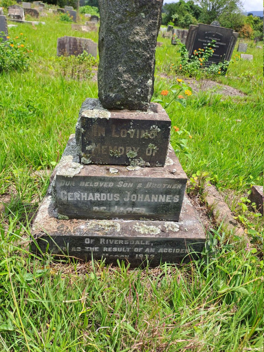JAGER Gerhardus Johannes, de -1932