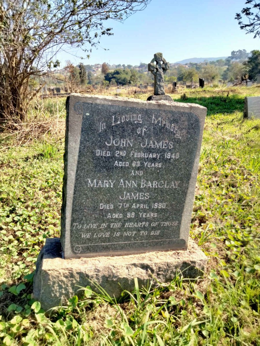 JAMES John -1940 & Mary Ann Barclay -1980