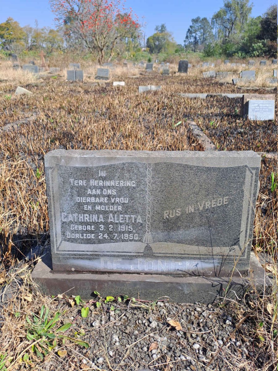 JONGH Cathrina Aletta, de 1915-1950