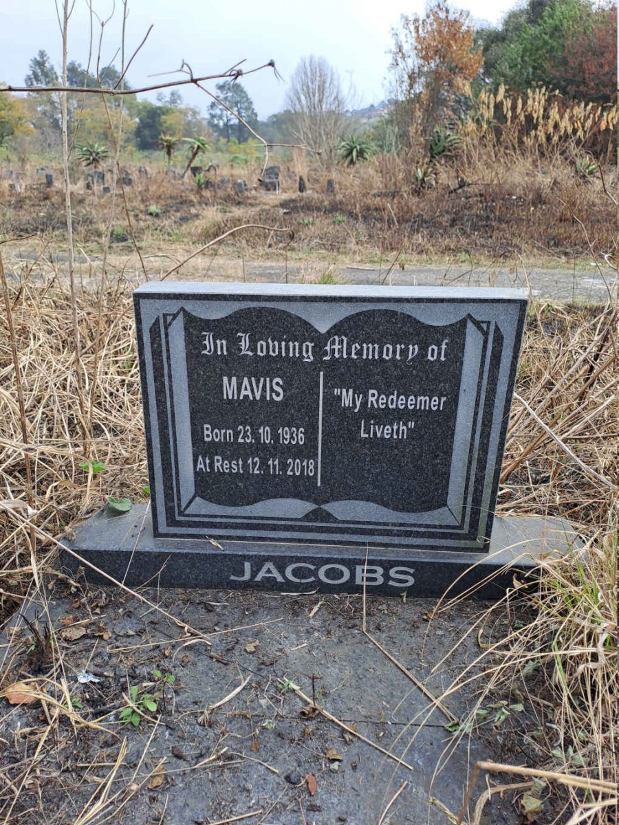 JACOBS Mavis 1936-2018