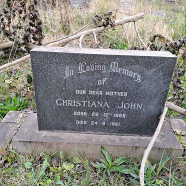 JOHN Christiana 1868-1961