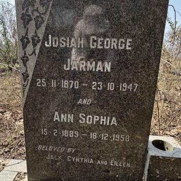 JARMAN Josiah George 1870-1947 & Ann Sophia 1889-1958