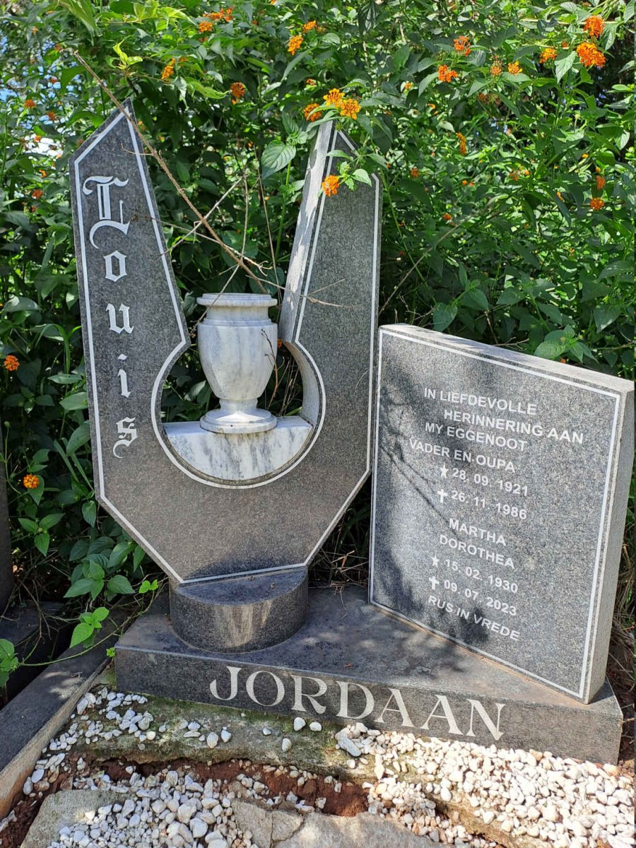 JORDAAN Louis 1921-1986 & Martha Dorothea 1930-2023