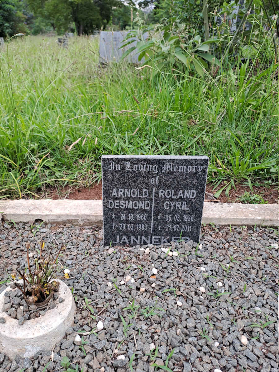 JANNEKER Roland Cyril 1936-2011 :: JANNEKER Arnold Desmond 1960-1983