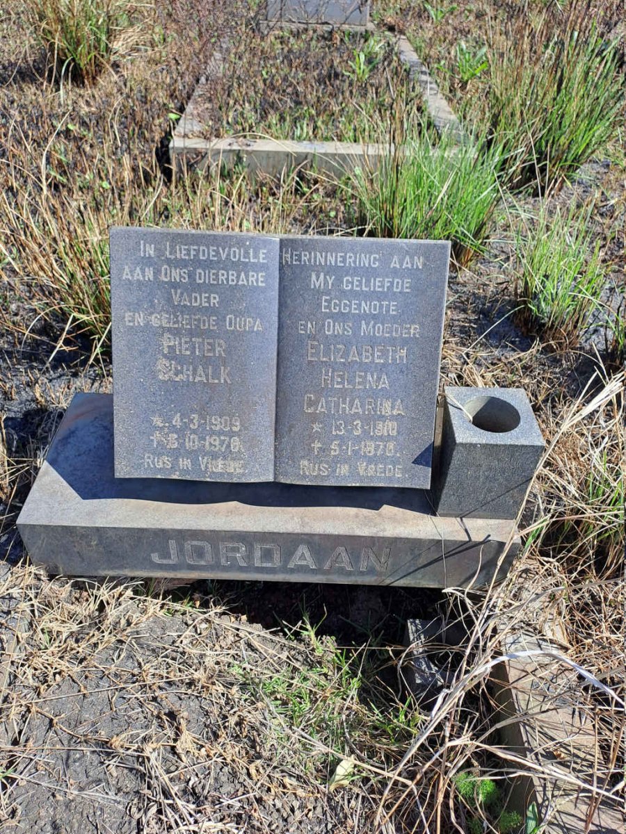 JORDAAN Pieter Schalk 1909-1976 & Elizabeth Helena Catharina 1910-1970