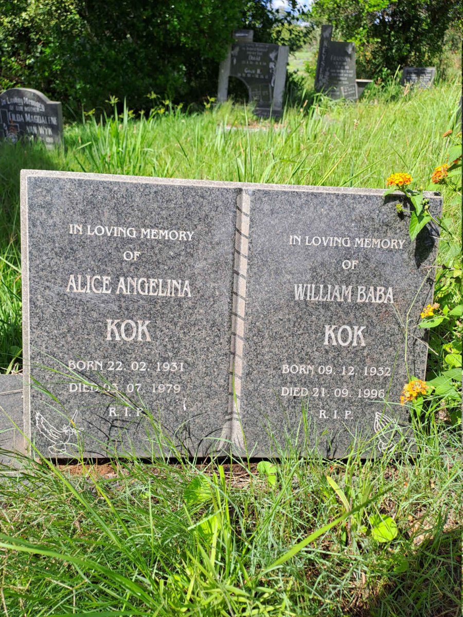 KOK William Baba 1932-1996 & Alice Angelina 1931-1979