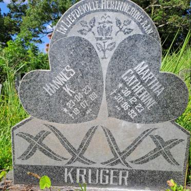 KRUGER Hannes K. 1923-1988 & Martha Catherine 1923-1993