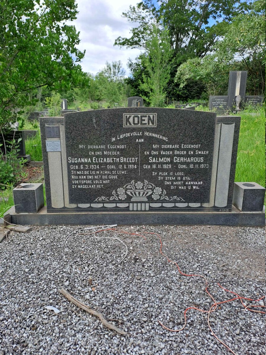 KOEN Salmon Gerhardus 1929-1973 & Susanna Elizabeth BREEDT 1934-1994