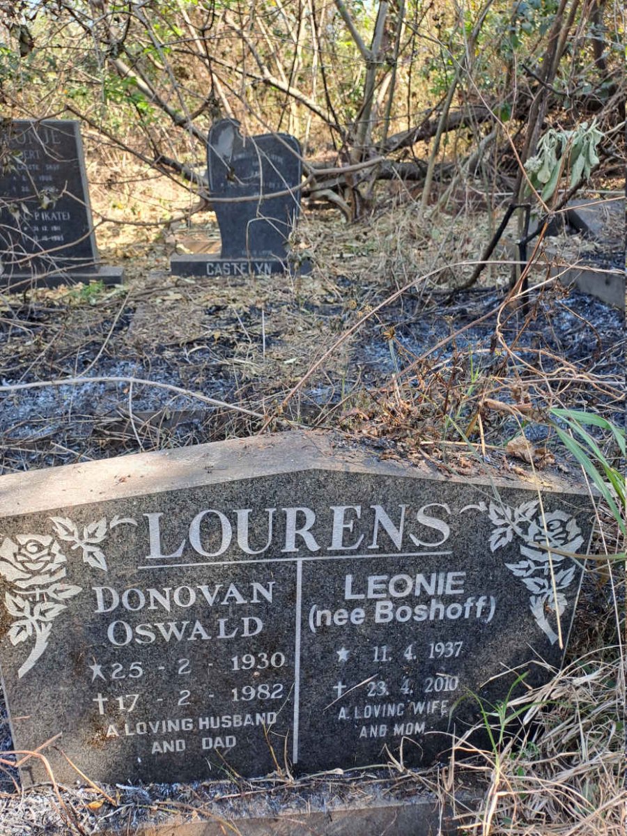 LOURENS Donovan Oswald 1930-1982 & Leonie BOSHOFF 1937-2010