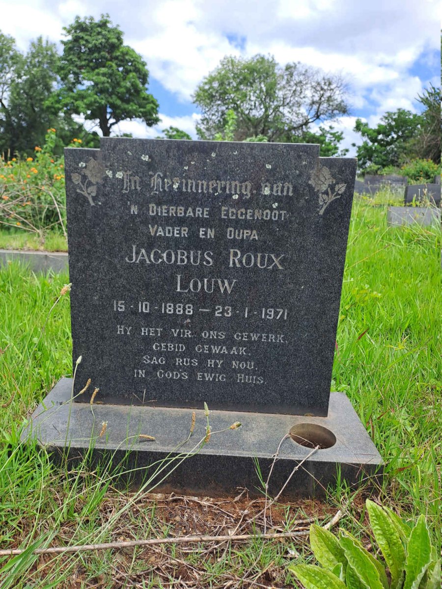 LOUW Jacobus Roux 1888-1971