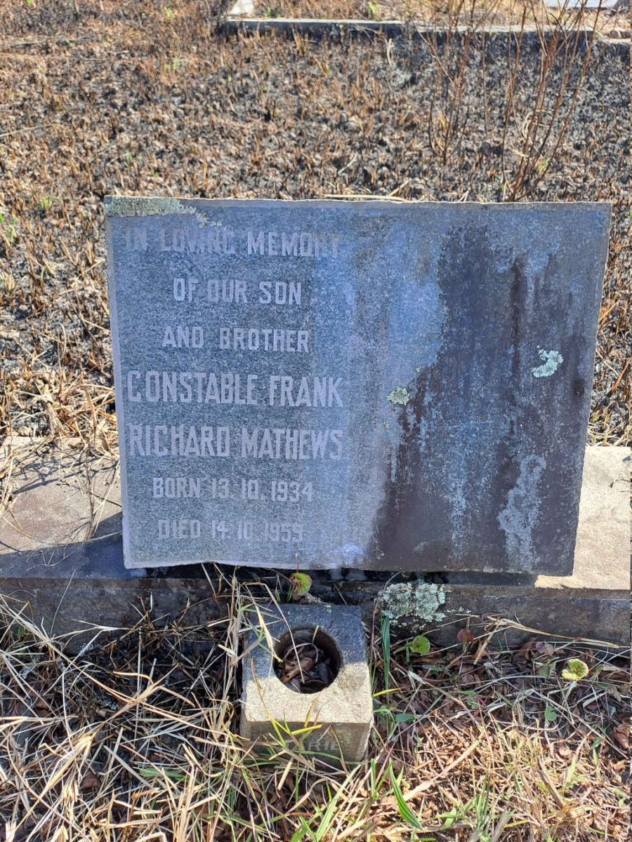 MATHEWS Frank Richard 1934-1959