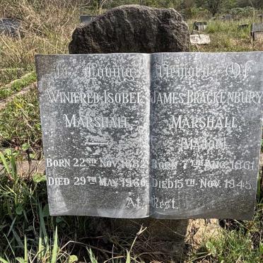 MARSHALL James Brackenbury 1861-1945 & Winifred Isobel 1882-1960