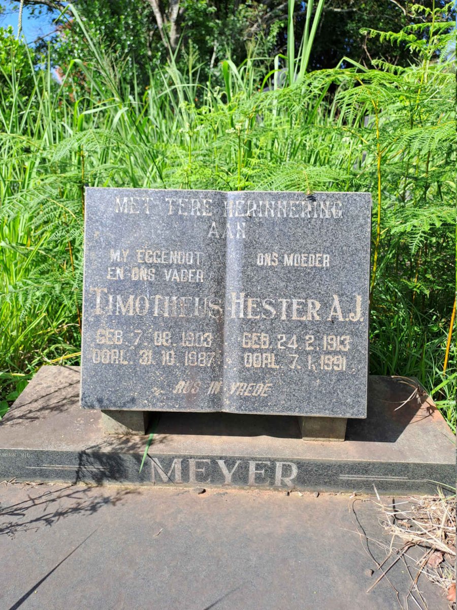 MEYER Timotheus 1903-1987 & Hester A.J. 1913-1991