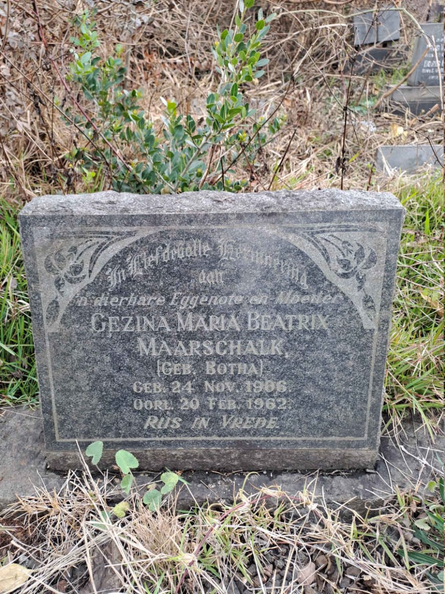 MAARSCHALK Gezina Maria Beatrix nee BOTHA 1906-1962
