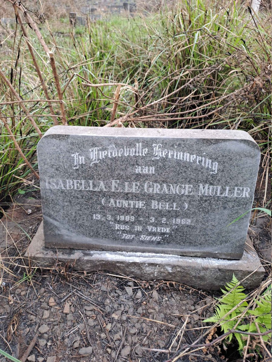 MULLER Isabella E. Le Grange 1909-1962