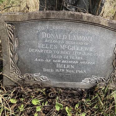 MCGILLEWIE Donald Lamont -1945 & Helen -1963