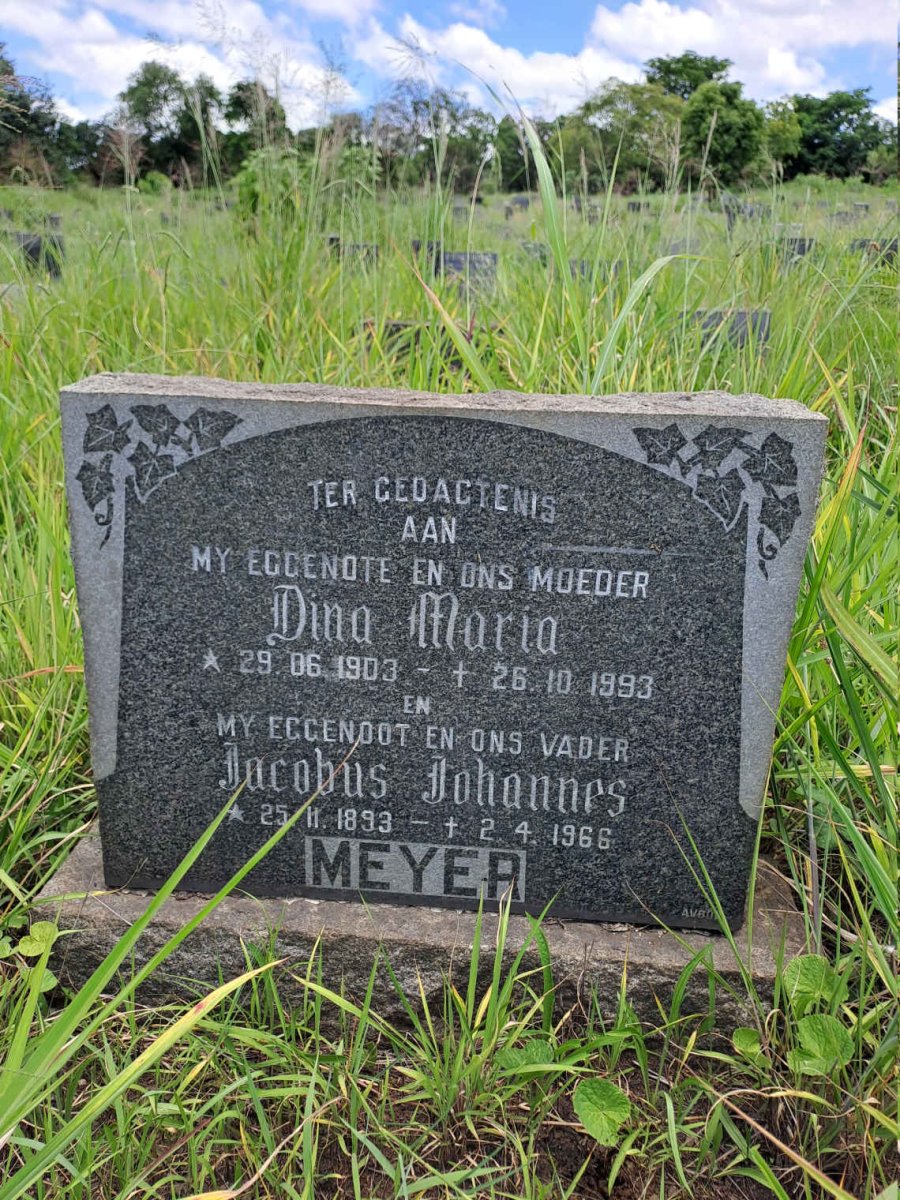 MEYER Jacobus Johannes 1893-1966 & Dina Maria 1903-1993