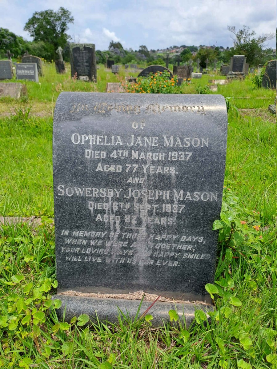 MASON Sowersby Joseph -1937 & Ophelia Jane -1937