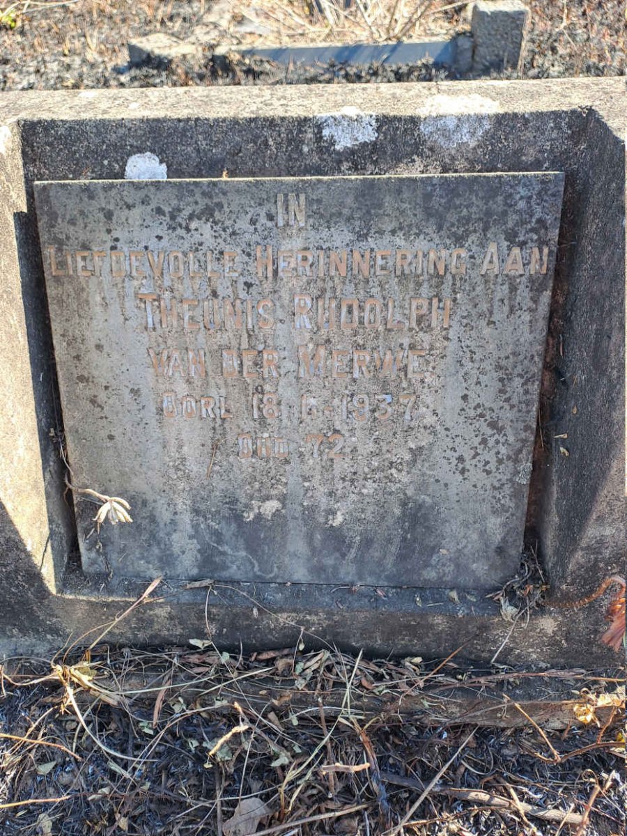 MERWE Theunis Rudolph, van der -1937