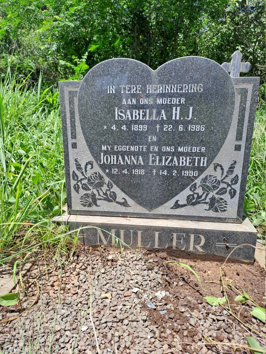 MULLER Isabella H.J. 1899-1986 :: MULLER Johanna Elizabeth 1918-1990