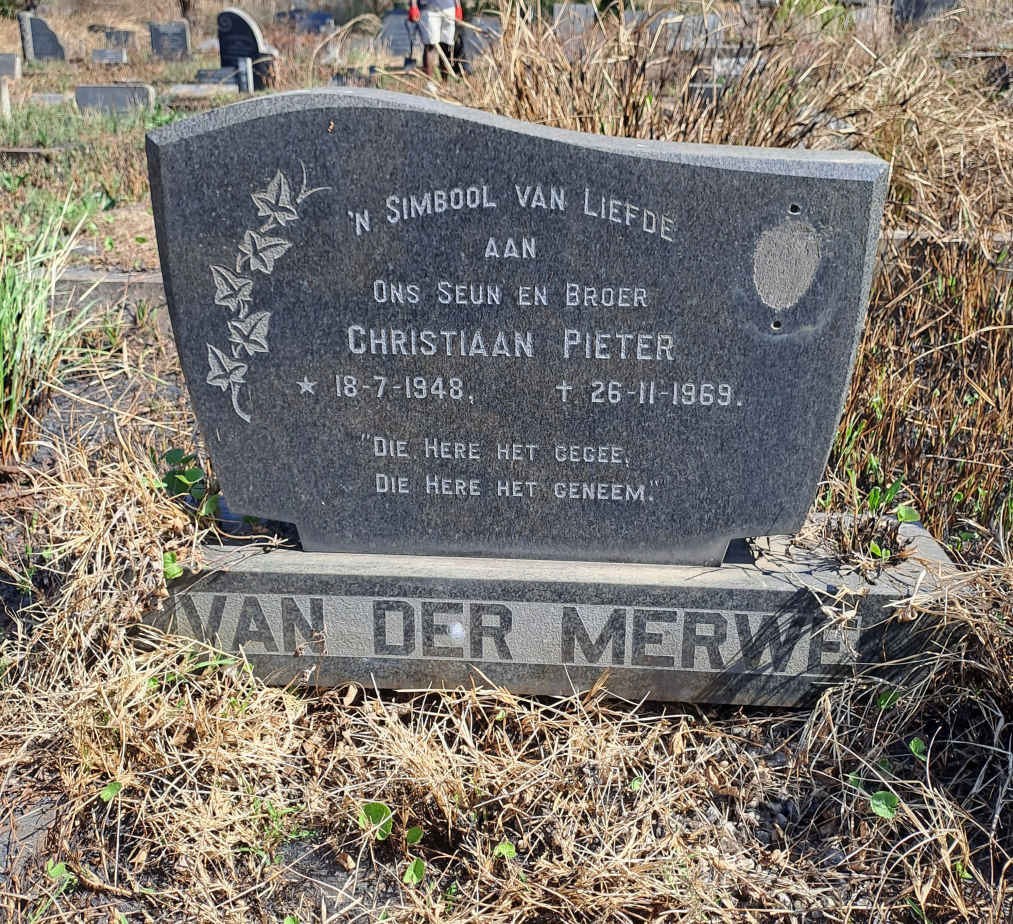 MERWE Christiaan Pieter, van der 1948-1969