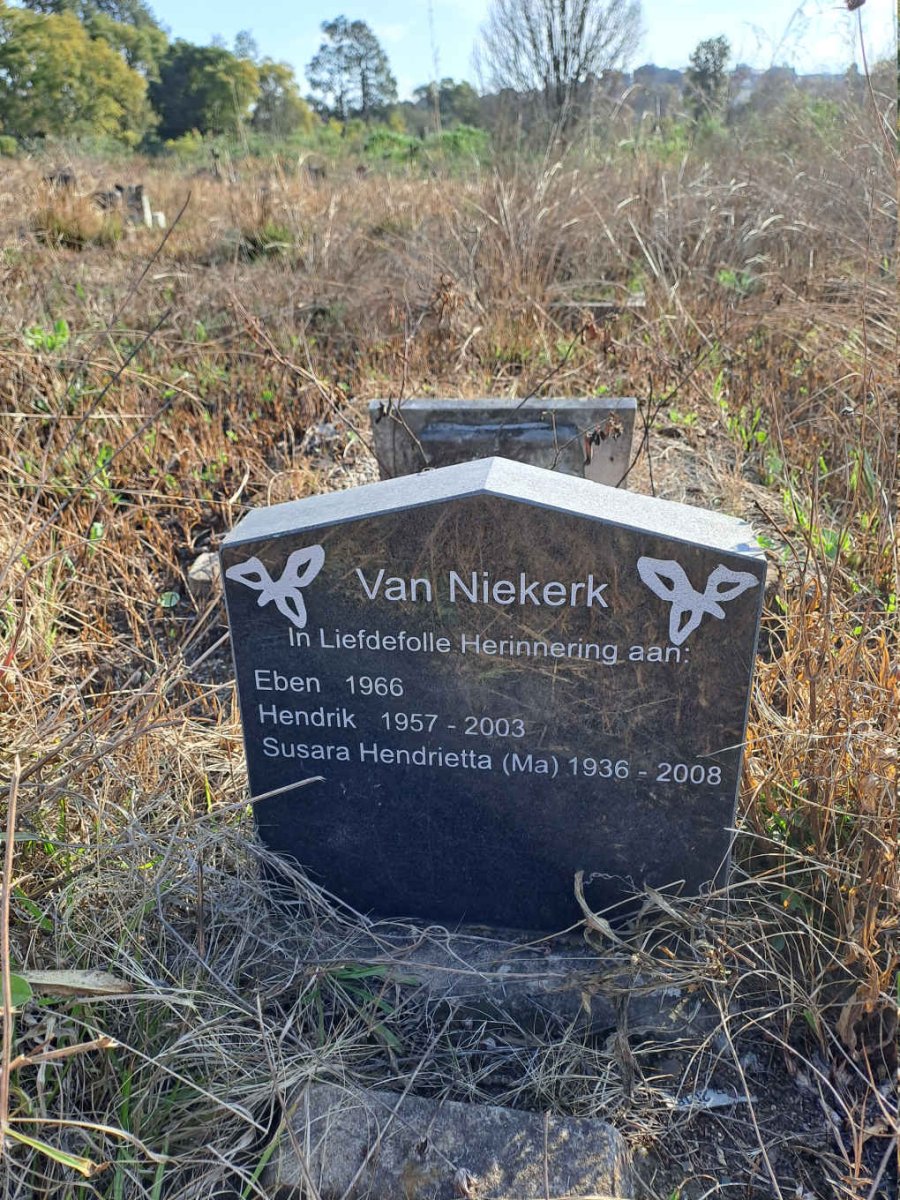 NIEKERK Eben, van -1966 :: NIEKERK Hendrik, van 1957-2003 :: NIEKERK Susara Henrietta, van 1936-2008