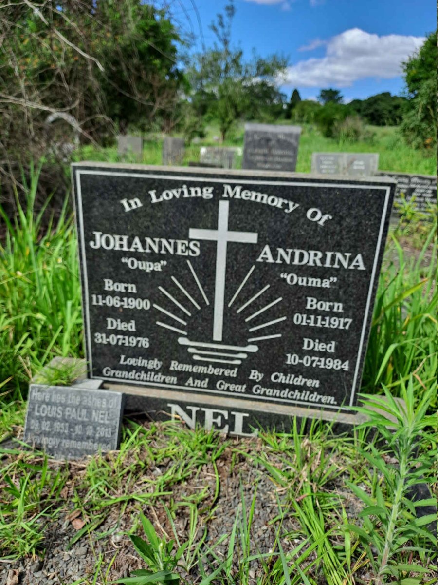 NEL Johannes 1900-1976 & Andrina 1917-1984 :: NEL Louis Paul 1953-2013