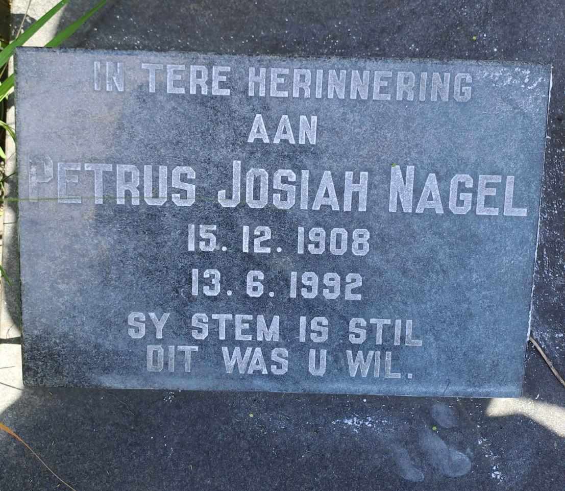 NAGEL Petrus Josiah 1908-1992