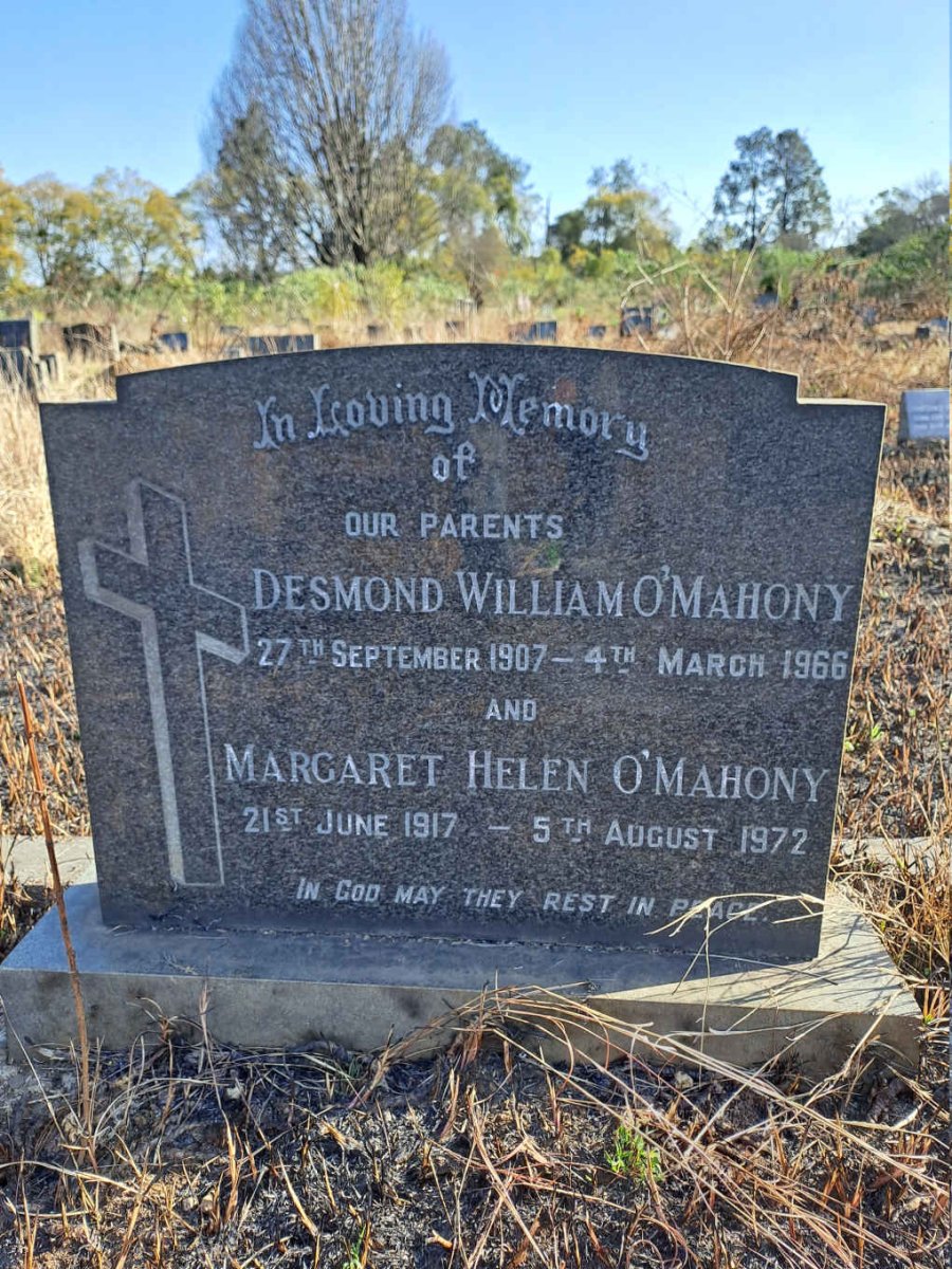 O'MAHONY Desmond William 1907-1966 & Margaret Helen 1917-1972