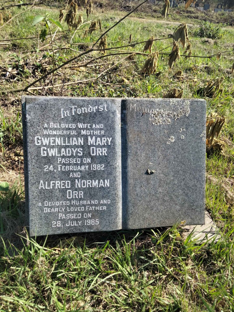 ORR Alfred Norman -1985 & Gwenllian Mary Gwladys -1982