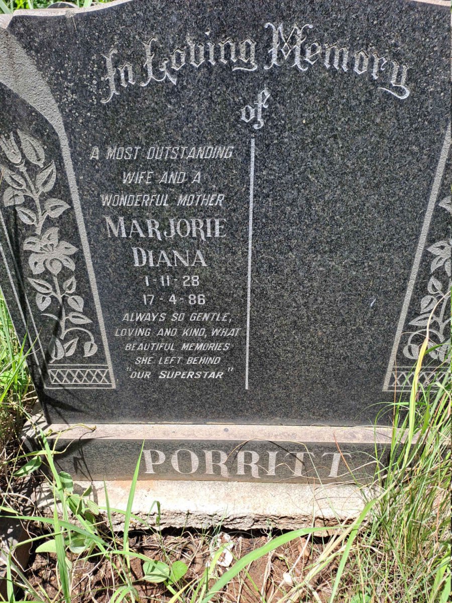 PORRITT Marjorie Diana 1928-1986