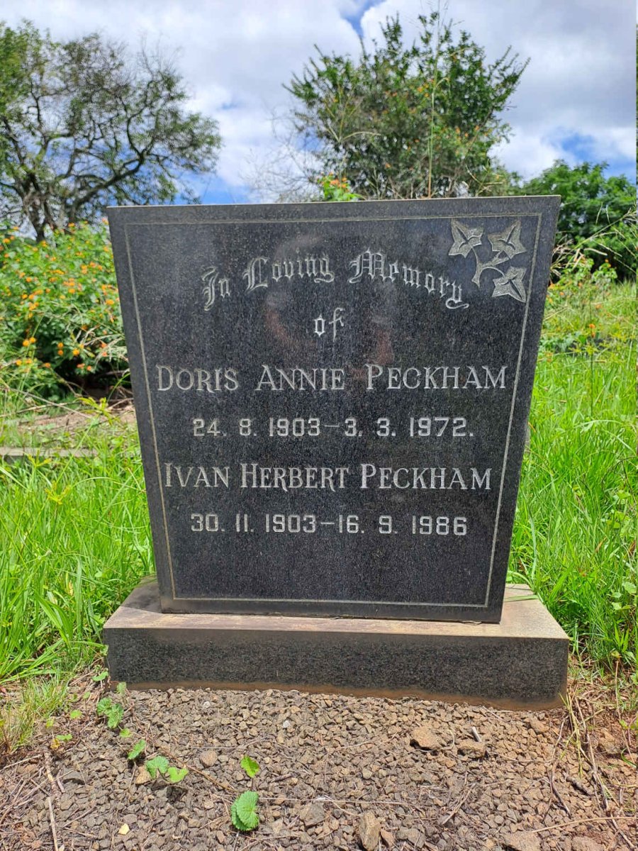 PECKHAM Ivan Herbert 1903-1986 & Doris Annie 1903-1972