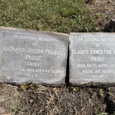 PROUT Richard Joseph Francis -1944 & Gladys Ernestine May -1959