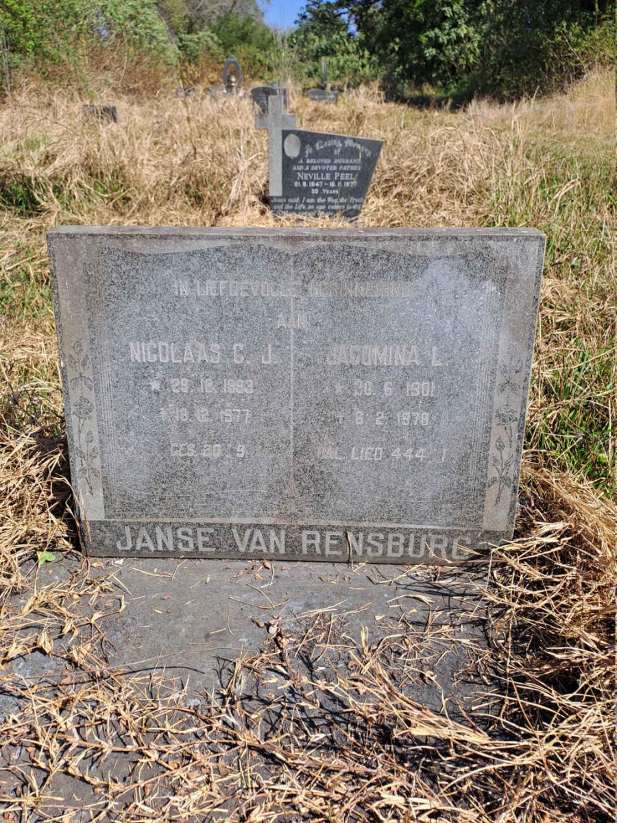 RENSBURG Nicolaas C.J., Janse van 1893-1977 & Jacomina L. 1901-1978